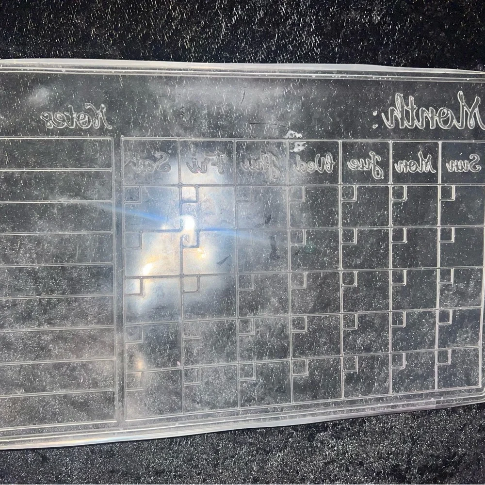 CLEAR - Stay Organized in Style with Our Customizable Resin Monthly Calendar!